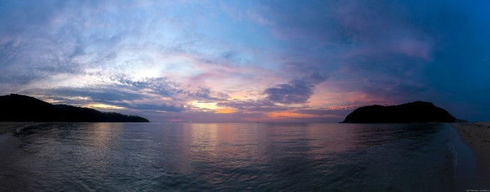Panoramique coucher soleil Had Mae Had Beach Koh Ma Koh Phangan Thailande